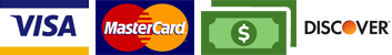 VISA - Master Card - Cash - Discover